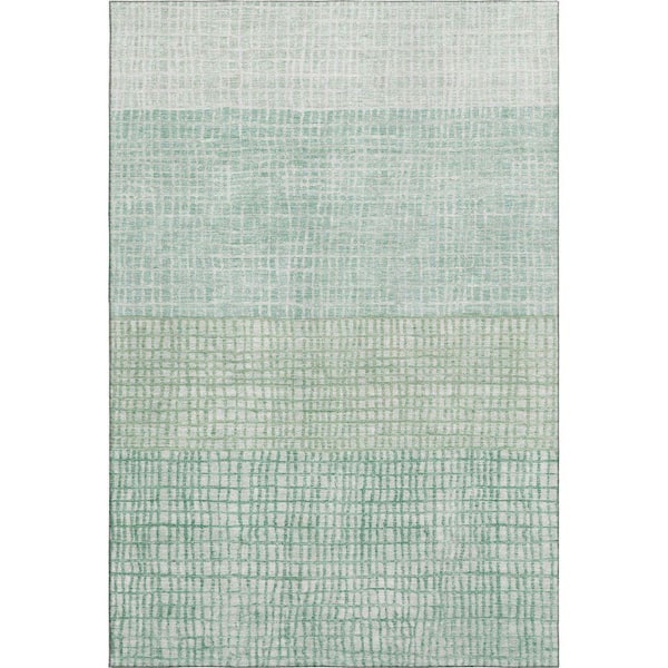 Mayfield Premium Machine Washable Abstract AMF1831 Teal 8 ft. x 10 ft. Area Rug