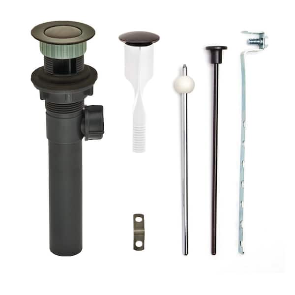 PF WaterWorks ClogFREE Never Clog Pop-Up Drain, Magnetic Stopper, Gray ABS Body w/ Overflow, 1.6-2" Sink Hole, Oil Rub Bronze