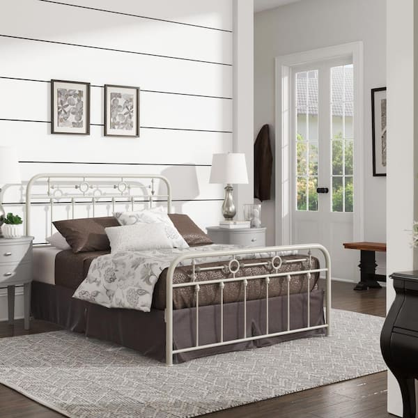 INSPIRE Q White Metal Spindle Full Platform Bed 40416BF-WH - The