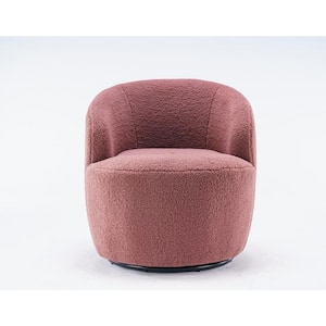 Red Teddy fabric swivel accent armchair