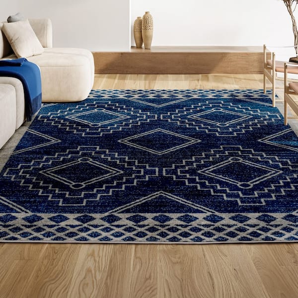 JONATHAN Y Amir Moroccan Beni Souk Navy/Ivory 4 ft. x 6 ft. Area