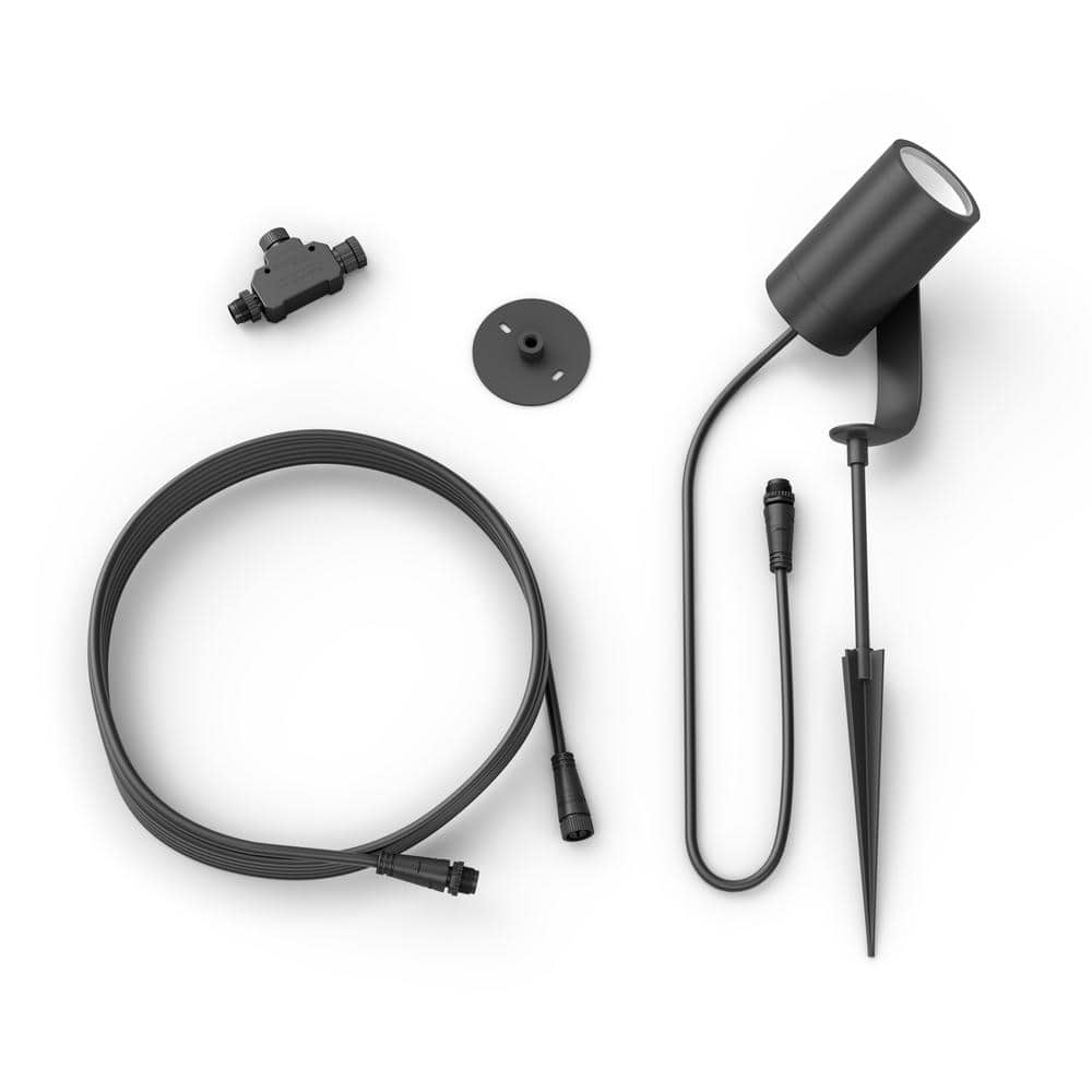 Philips Hue Black Matte Chrome Outdoor LED Smart Spot Light