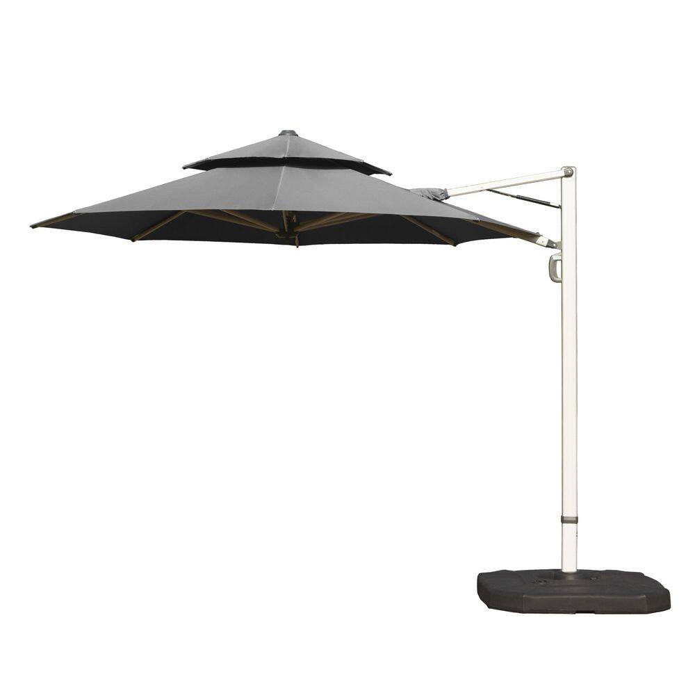 10 ft. Aluminium Round Cantilever Patio Umbrella in Gray, with Center Pole price history on PriceWatchPro