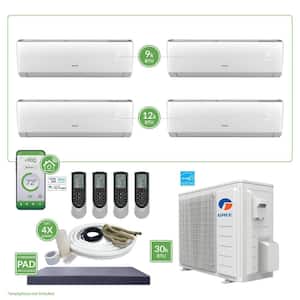 Gen3 Smart Home Quad-Zone 28,400 BTU 2.5 Ton Ductless Mini Split Air Conditioner & Heat Pump 25 ft. Install Kit 230-Volt