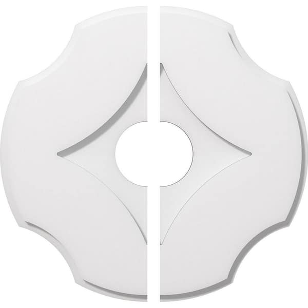 Ekena Millwork 1 in. P X 6-1/4 in. C X 18 in. OD X 4 in. ID Percival Architectural Grade PVC Contemporary Ceiling Medallion, Two Piece