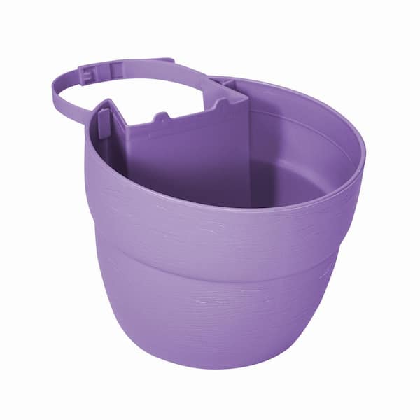 Emsco 7.5 in. Resin Post Planter in Orchid Purple for Vertical Posts