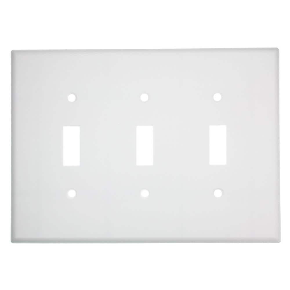 White Midway 3-Gang Toggle Plastic Wall Plate