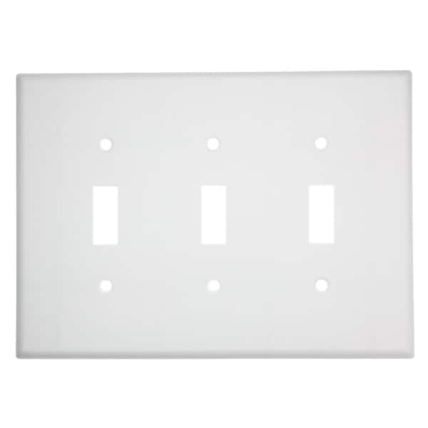 Leviton White 3-Gang Toggle Wall Plate (1-Pack)