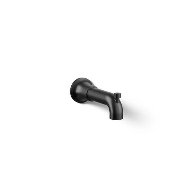 Tone Wall Mount Bath Spout with Diverter in Matte Black