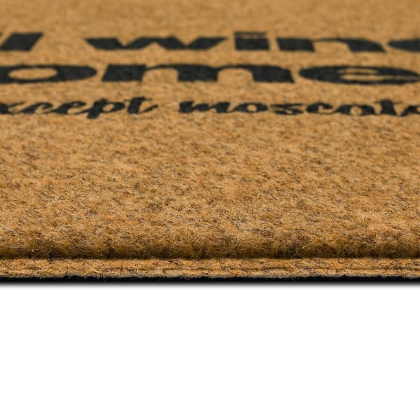 Coir Door Mat 30in x 18in - Happy Camper