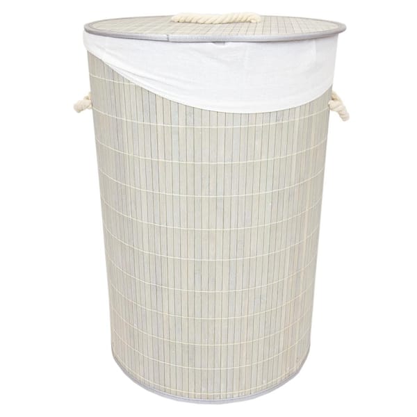 Home Basics Grey Bamboo Hamper