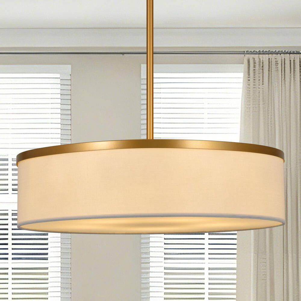 5-Light 19.84 in. Gold Modern Rustic Drum Chandelier For Bedroom Kitchen Dining Room price history on PriceWatchPro