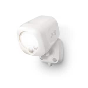 Smart Lighting White Motion Activated Outdoor Integrated LED Spotlight Battery