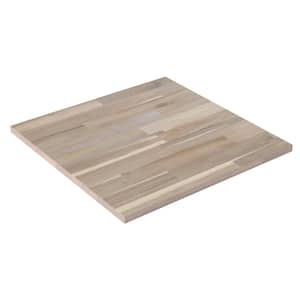 2.3 ft. L x 28 in. D, Acacia Butcher Block Table Top Countertop in Organic White with Square Edge (Pack of 3)