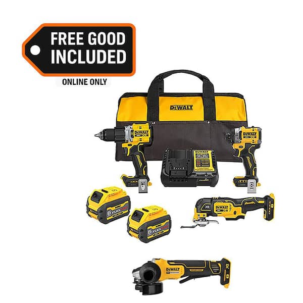 20V MAX Lithium-Ion Cordless 3-Tool Combo Kit and 4.5 in. Angle Grinder with (2) FLEXVOLT 6.0 Ah Batteries and Charger