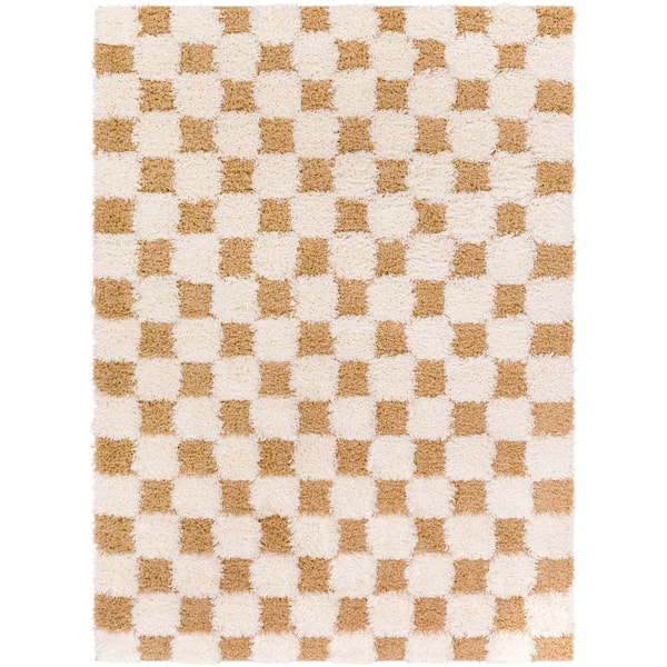 Livabliss Urban Shag Mustard/Cream Fill in Later 7 ft. x 10 ft. Indoor Area Rug