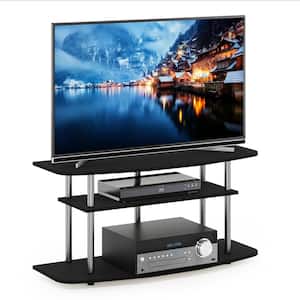Frans 41 in. Black Oak Turn-N-Tube 3-Tier TV Stand fits TV's up to 46 in.