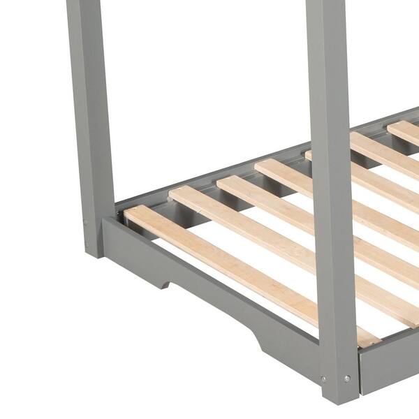 80 3 In Gray Wood Frame Twin Xl King, Pine Twin Xl Bed Frame