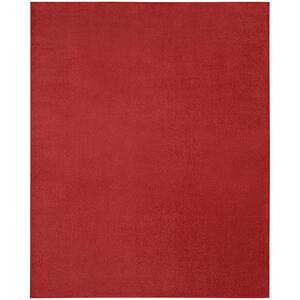 Essentials Brick Red 6 ft. x 9 ft. Solid Indoor/Outdoor Geometric Ombre Contemporary Area Rug