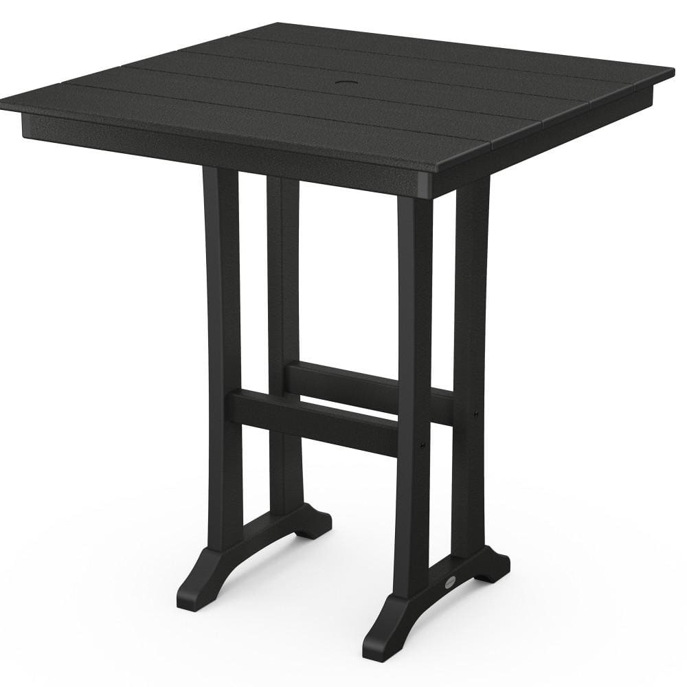 Farmhouse Trestle Black HDPE Plastic 37 in. Bar Table price history on PriceWatchPro
