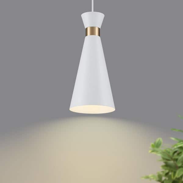 ホワイトストリングペンダントライト TinHon Modern White Cone Pendant Light with Gold Accent