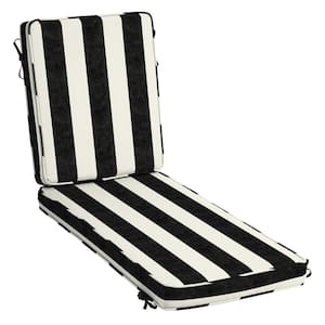 ProFoam 21 in. x 72 in. Outdoor Chaise Lounge Cushion in Onyx Black Cabana