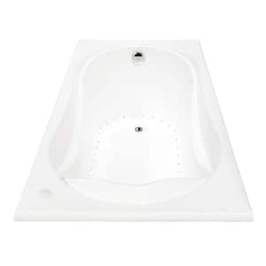 Cocoon 5 ft. Acrylic End Drain Rectangular Drop-in Air Bath Tub in White