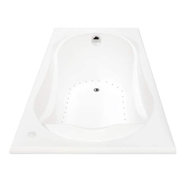 MAAX Cocoon 5 ft. Acrylic End Drain Rectangular Drop-in Air Bath Tub in White