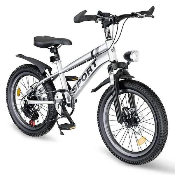 20-In Mountain Bike for Boys & Girls Ages 7-12-7-Speed Gears, Dual Disc Brakes, Youth Bicycle for Road & Trail Riding