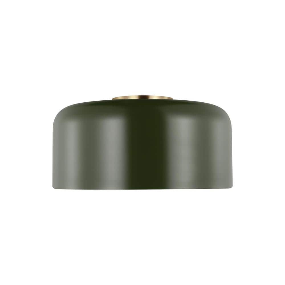 Olive and Brass 13.75" Flush Mount Ceiling Light