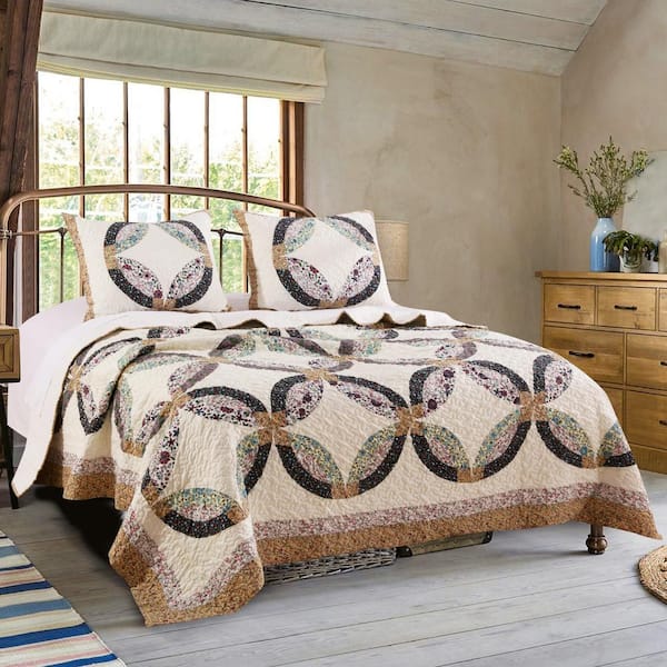 Greenland Home Fashions Sweet Caroline 3-Piece King Quilt Set