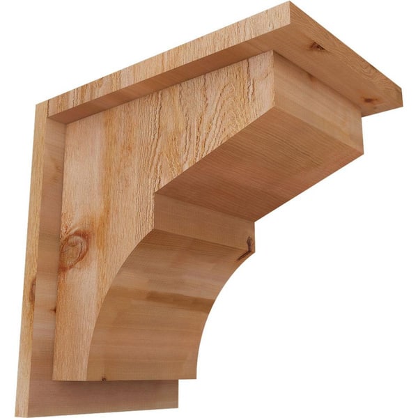 Ekena Millwork 8 in. x 12 in. x 12 in. Monterey Rough Sawn Western Red Cedar Corbel with Backplate