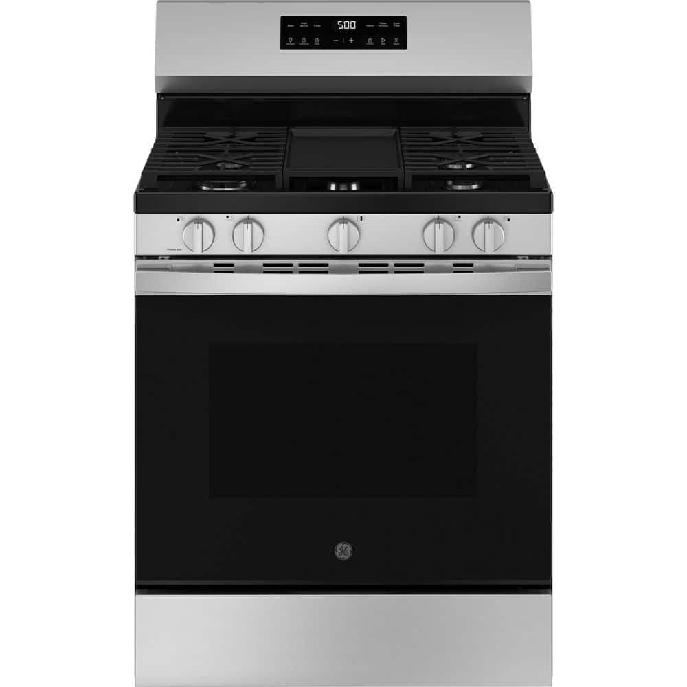 30 in. 5-Burners Free-Standing Gas Range in Stainless Steel with Crisp Mode