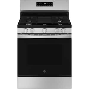 30 in. 5-Burners Free-Standing Gas Range in Stainless Steel with Crisp Mode