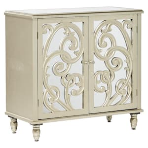 White 2-Door Scrolled Cabinet