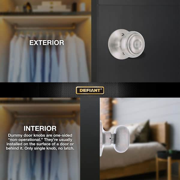 Nick　Dimoo2点セット Defiant Hartford Satin Nickel Dummy Door Knob 32TGX240B - The Home