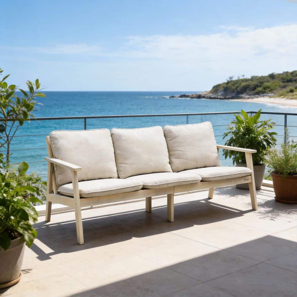 Acacia Wood Outdoor Patio Couch with Cushions price history on PriceWatchPro