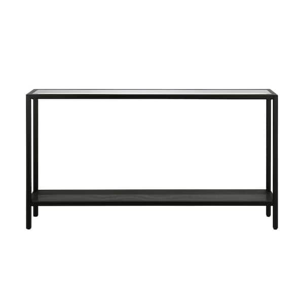 Photo 1 of [USED] Rigan 55 in. Rectangle Glass Console Table & Storage