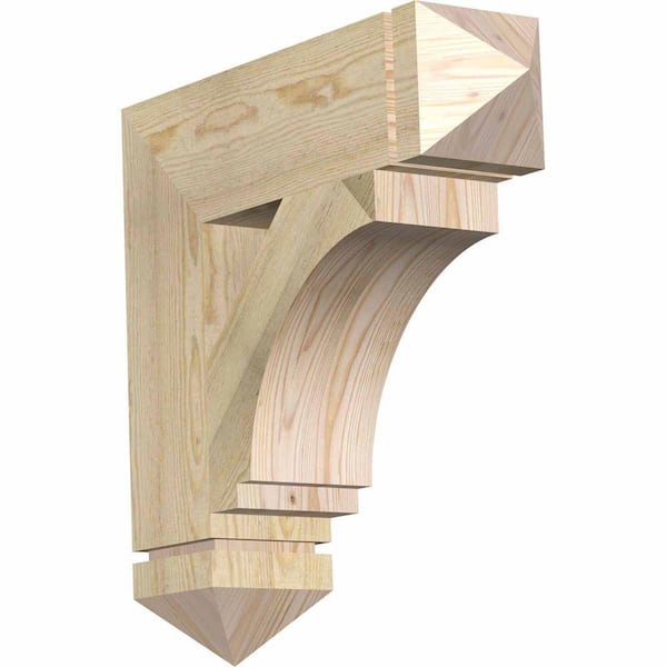 Ekena Millwork 6 in. x 24 in. x 24 in. Douglas Fir Imperial Arts and Crafts Rough Sawn Bracket