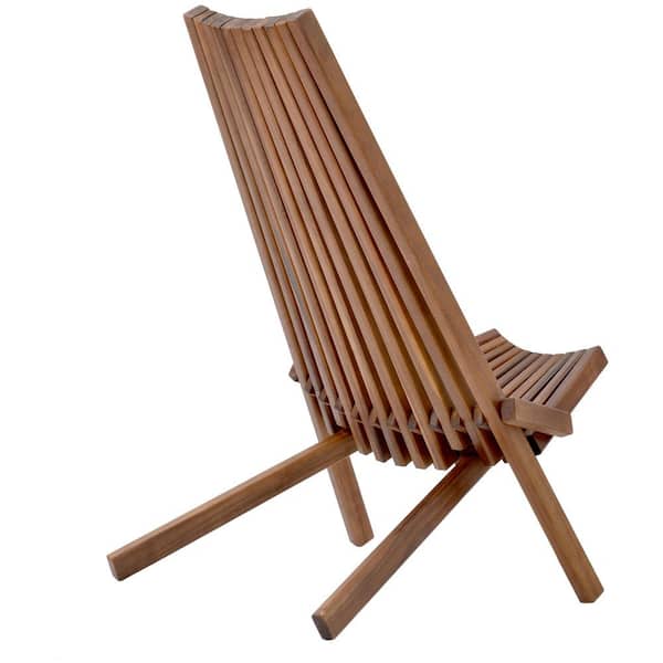 Folding Wood Chair, Portable Natural Solid Wood Seating for Indoor