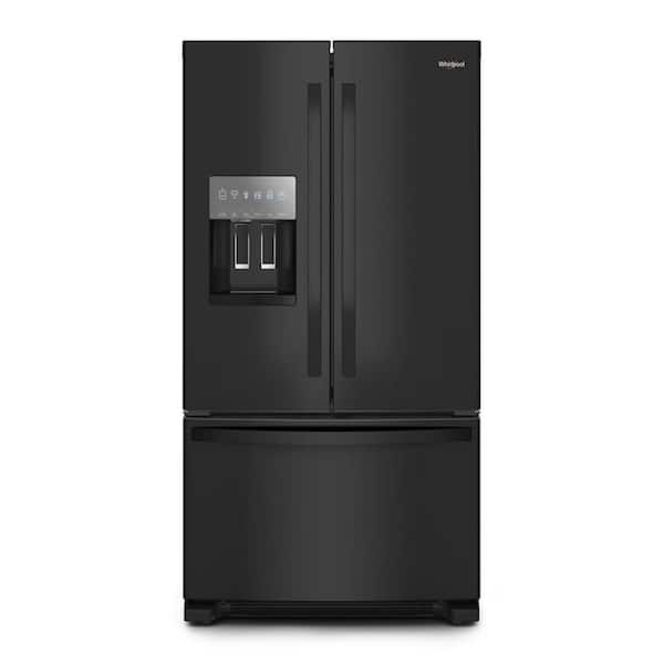 Whirlpool 36 in. 24.7 cu. ft. Wide French Door Bottom Mount Refrigerator in Black with Maximum Ice Capacity