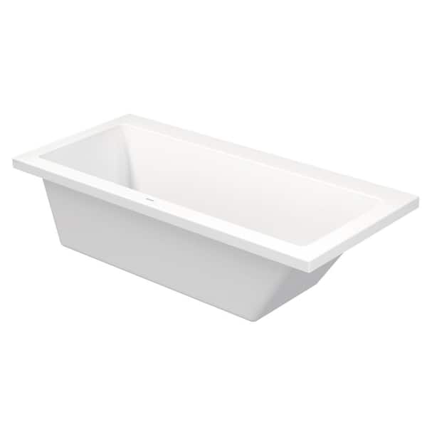 Duravit Vero 66.88 in. Acrylic Rectangular Drop-in Bathtub in White