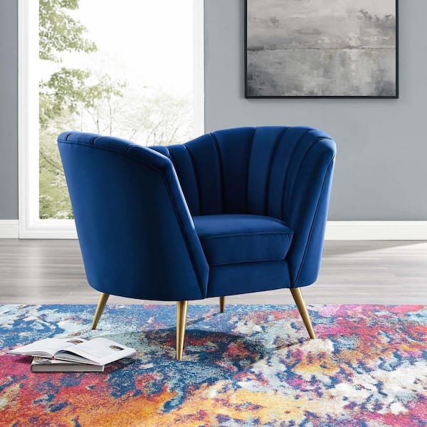 MODWAY Opportunity Navy Performance Velvet Armchair