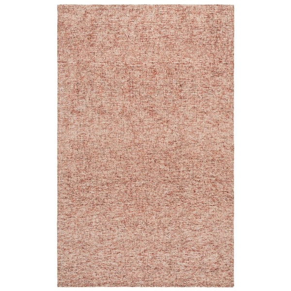 Abstract 8 ft. x 10 ft. Rust/Ivory Solid Color Abstract Area Rug