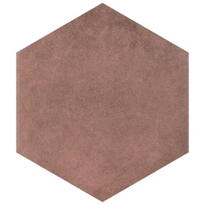 Matter Hex Red 7-7/8 in. x 9 in. Porcelain Floor and Wall Take Home Tile Sample