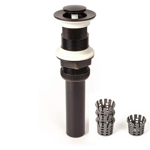 PF WaterWorks DecoDRAIN Push Open/Close Pop-Up Drain, ABS Body w/ Hair Catcher w/o Overflow, 1.3" Cap, 1.6-2" Sink Hole, Bronze