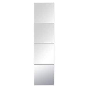 14 in. H x 14 in. W 4-Piece Square Frameles Silver Wall Mirror