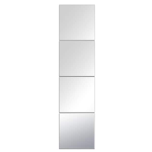 Unbranded 14 in. H x 14 in. W 4-Piece Square Frameles Silver Wall Mirror