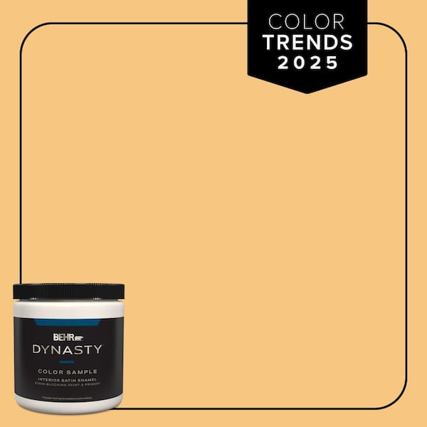 BEHR DYNASTY 8 oz. #PPU6-07 Jackfruit Satin Enamel Stain-Blocking Interior/Exterior Paint and Primer Sample