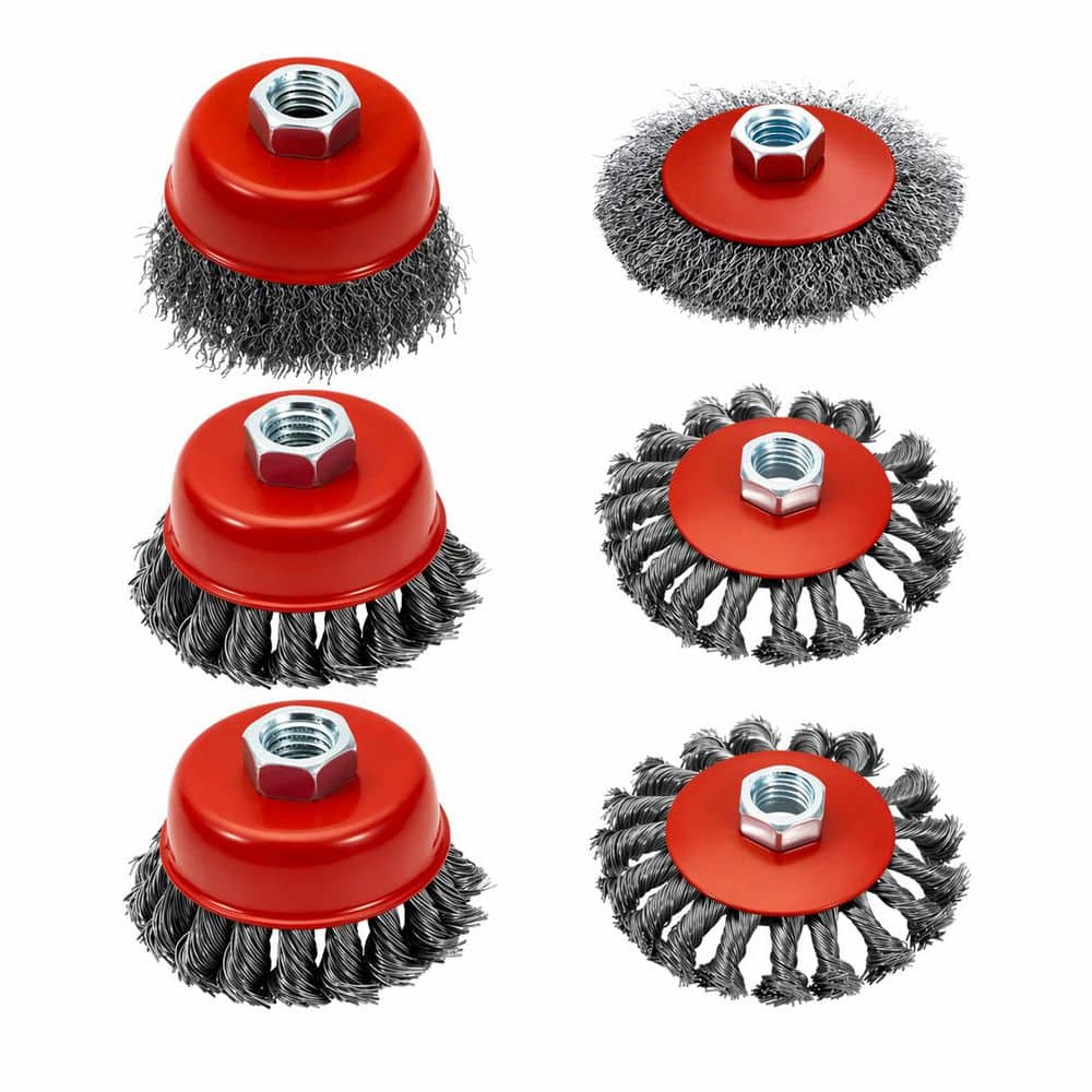 4 1/2 in. Angle Grinder Wire Wheel Set with 4 in. and 3 in. Knotted Coarse Crimped Wheels Cup Brush 1 Set price history on PriceWatchPro
